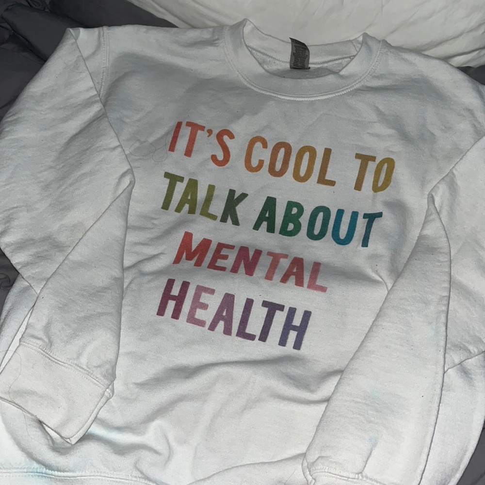 white sweatshirt